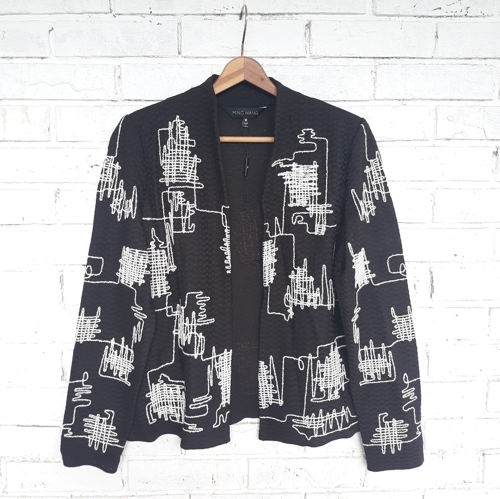 Ming Wang Cardigan Blazer Chocolate Brown size Medium